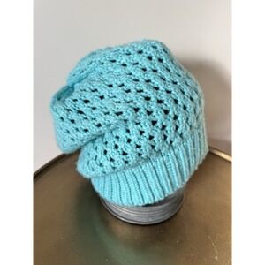 The North Face Slouchy Hat Toboggan Beanie Warm Thick Cute Teal Blue Green